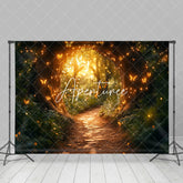 Aperturee - Aperturee Lighted Butterfly Arch Forest Scene Photo Backdrop